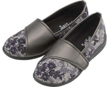 マリアンヌ製靴/SaiSai～フラワープリント～　W940　婦人用 / 23.5cm　クラシックブラック